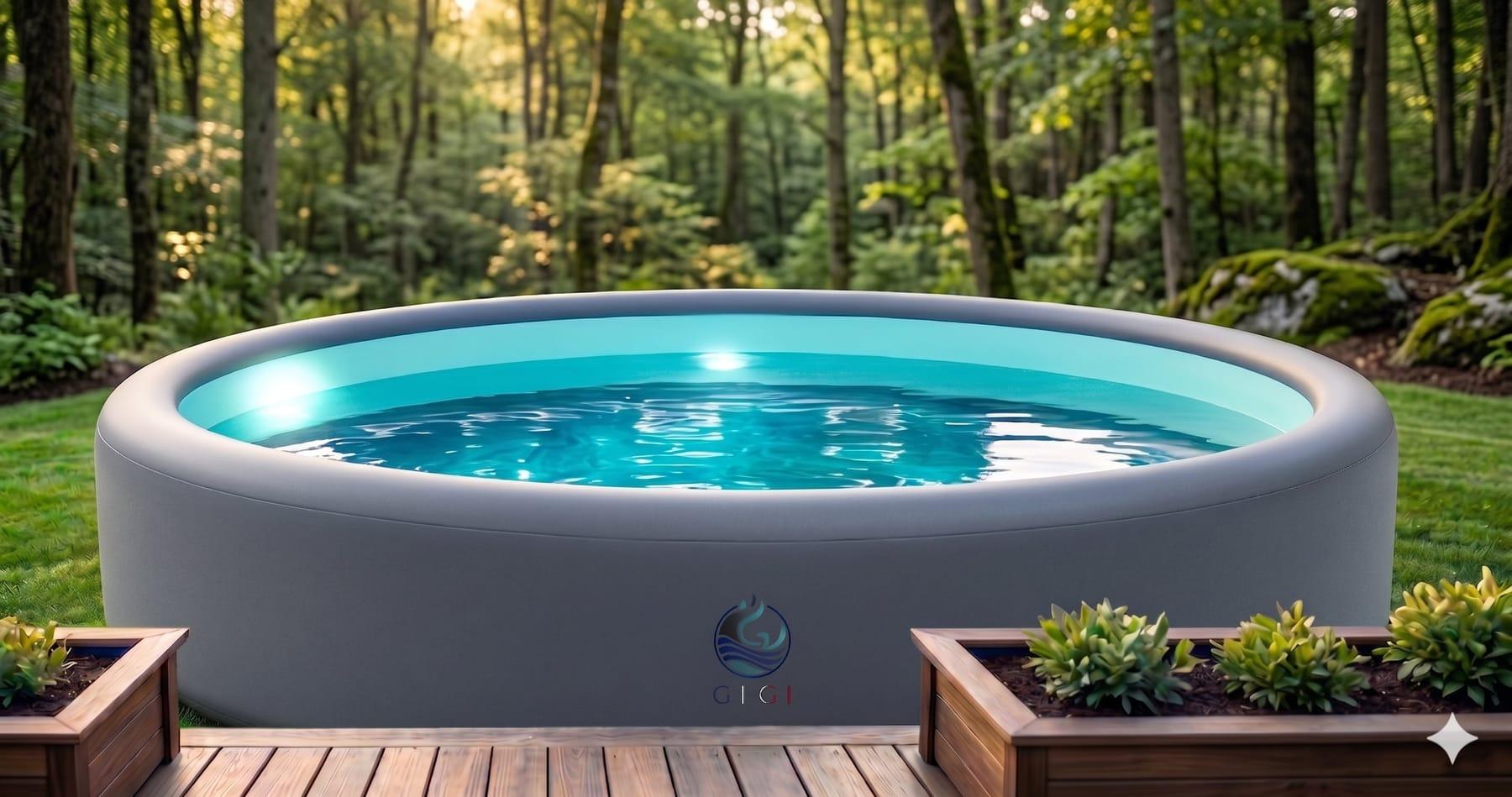 GIGI FRANCE drop-stitch above-ground pool in a sunny American backyard — premium 5 ft deep design
